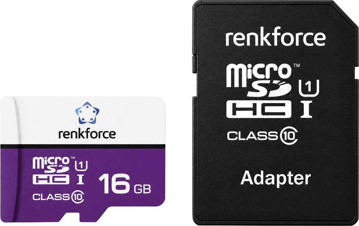 MicroSD-Karte und SD-Adapter mit der Marke „renkforce
