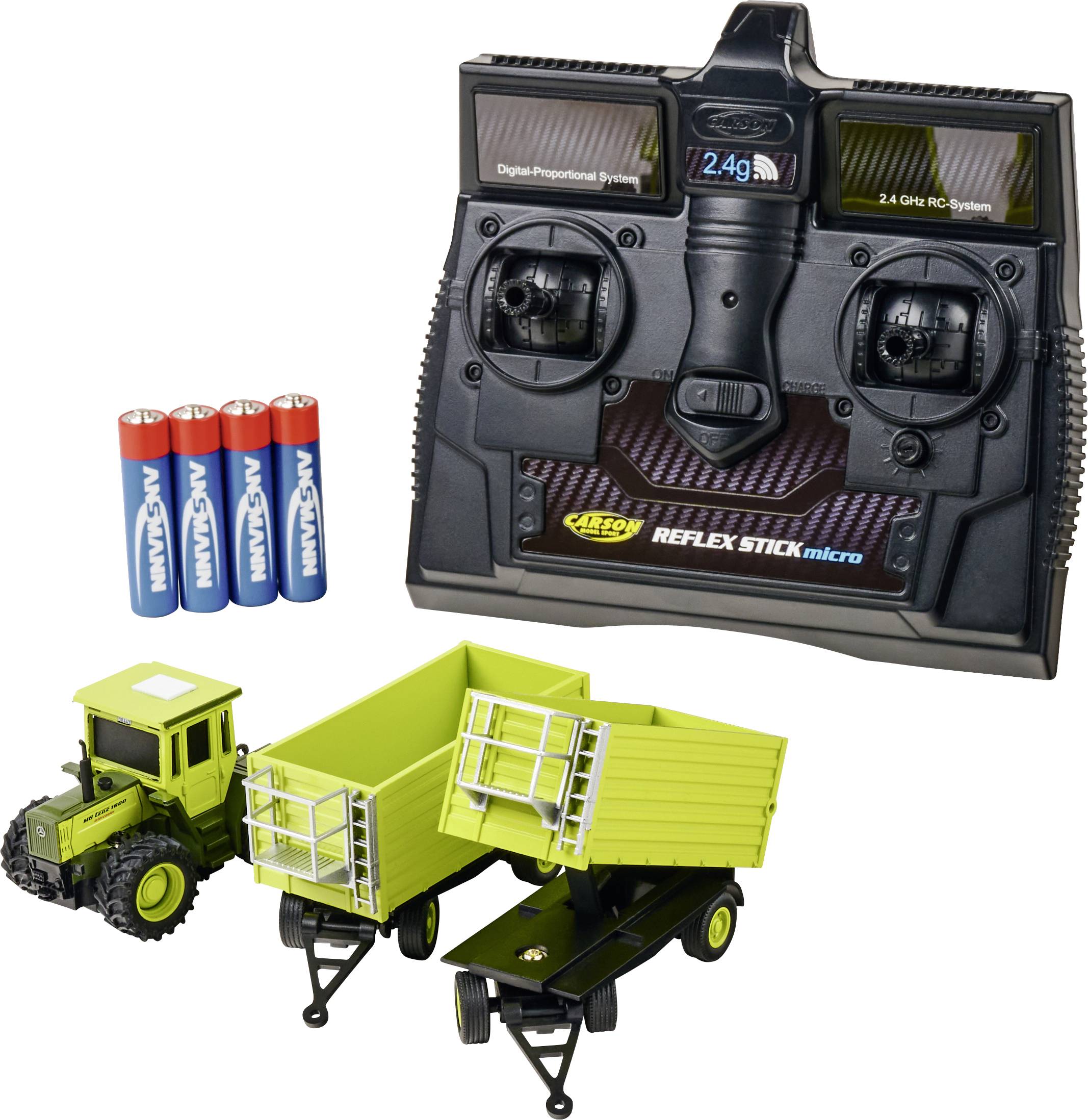 Carson Modellsport 500504174 1:87 RC Modellauto Elektro Landwirtschaftsfahrzeug Heckantrieb (2WD) inkl. Akku, Ladegerät und