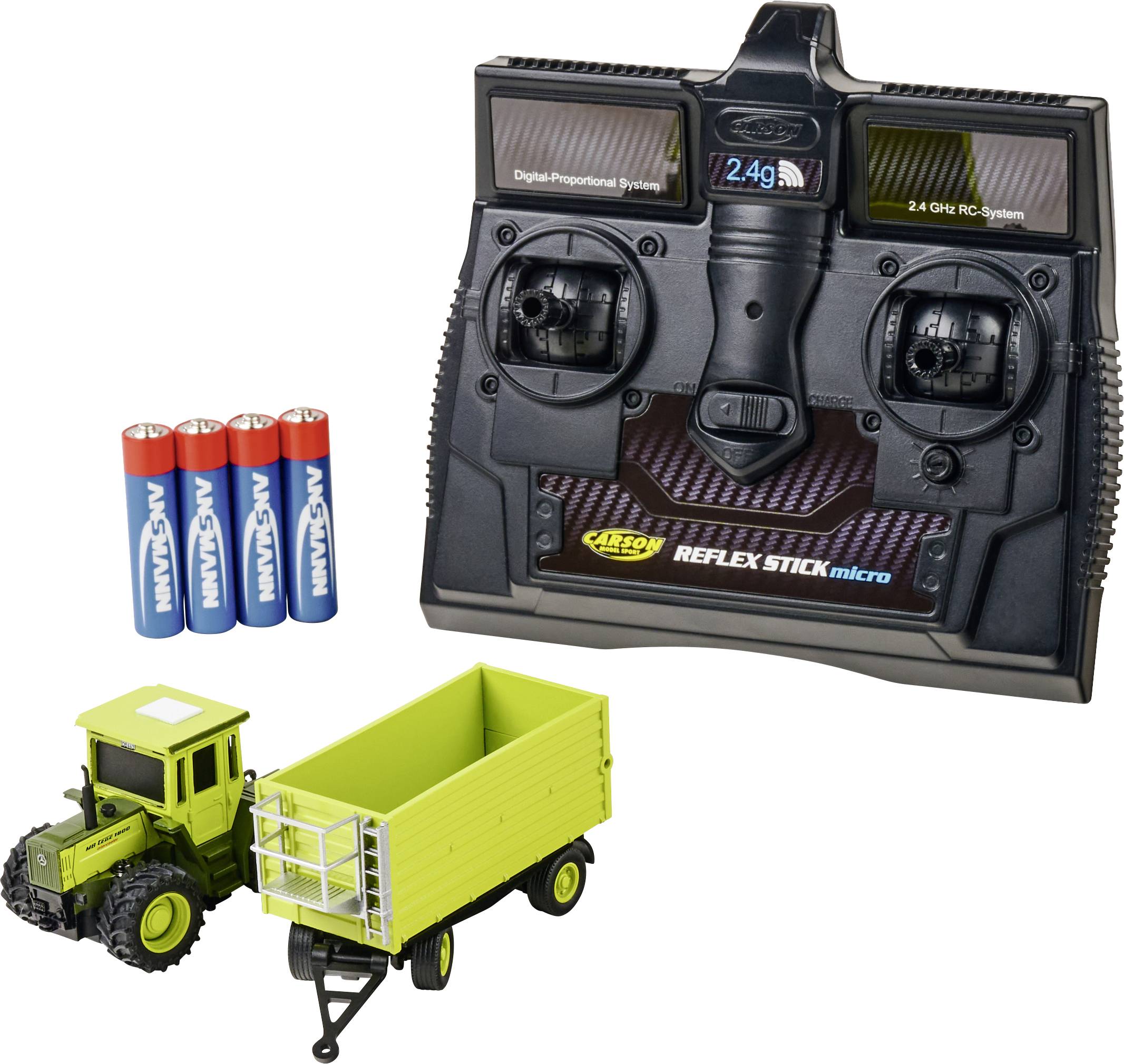 Carson Modellsport 500504173 1:87 RC Modellauto Elektro Landwirtschaftsfahrzeug Heckantrieb (2WD) inkl. Akku, Ladegerät und