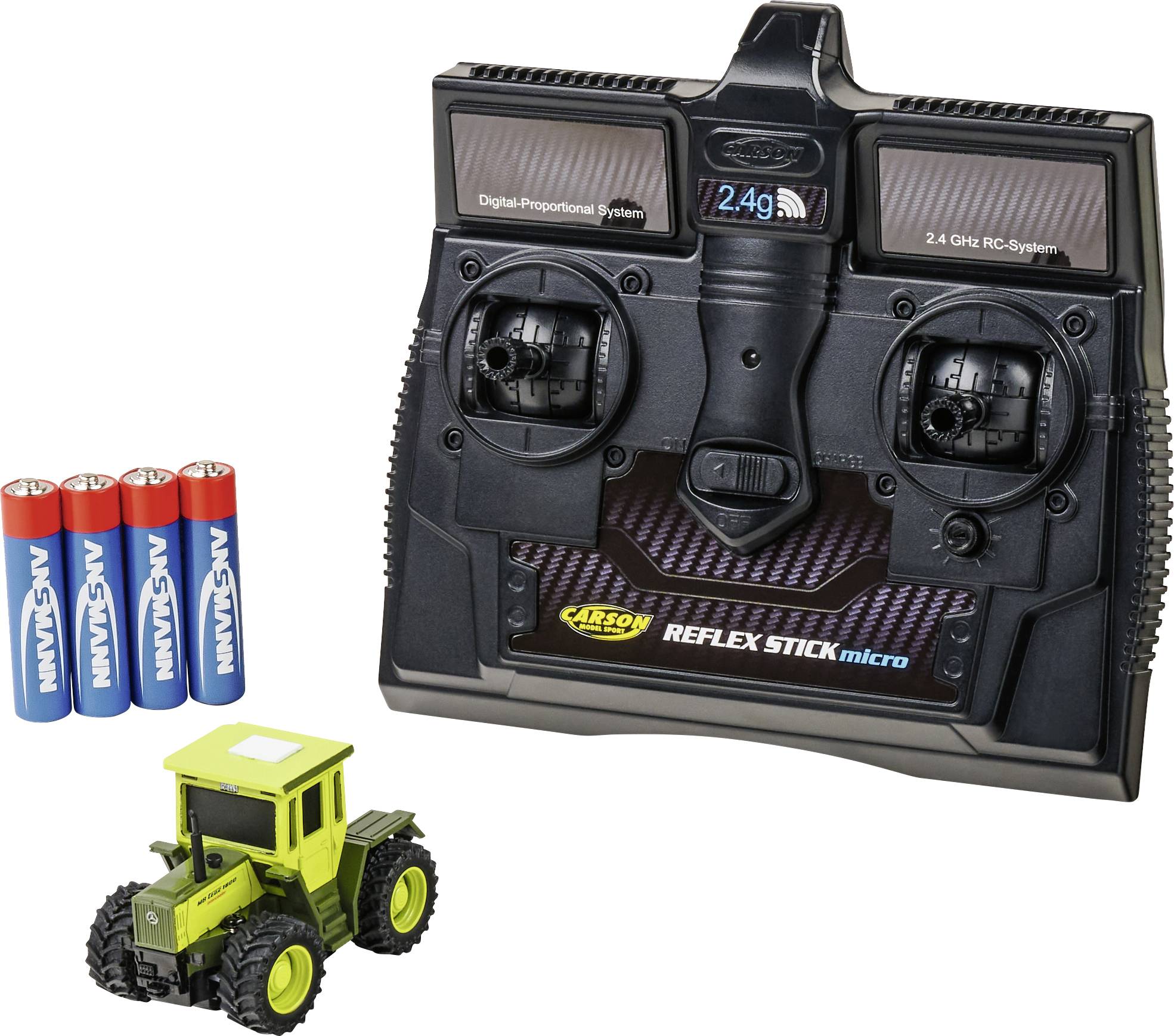 Carson Modellsport 500504172 1:87 RC Modellauto Elektro Landwirtschaftsfahrzeug Heckantrieb (2WD) inkl. Akku, Ladegerät und