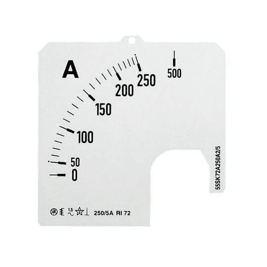 Analoges Amperemeter-Skala mit Bezeichnung „A