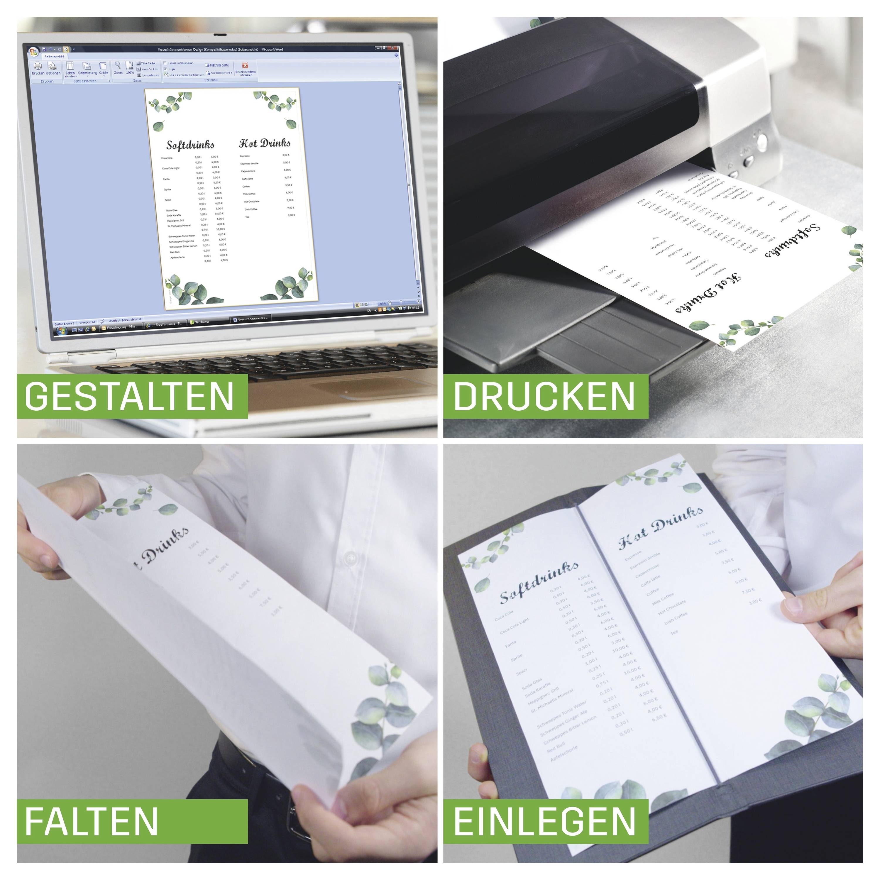 Sigel Getränkemappe GM221 Hellgrau, Braun 1St.