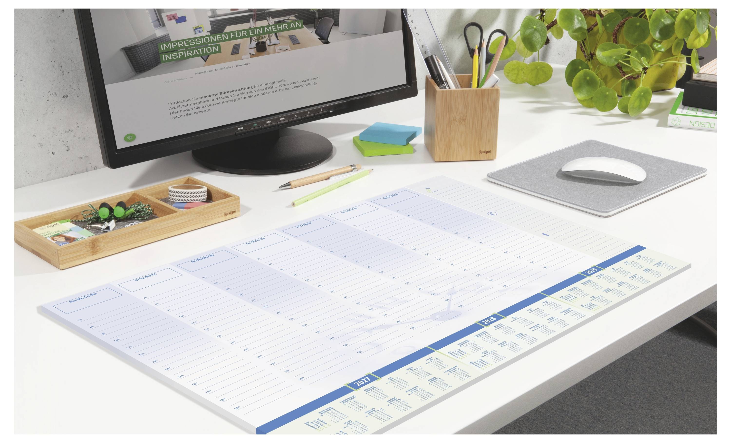 Sigel H7350 H7350 Schreibunterlage 3-Jahreskalender (B x H) 59.5cm x 41cm