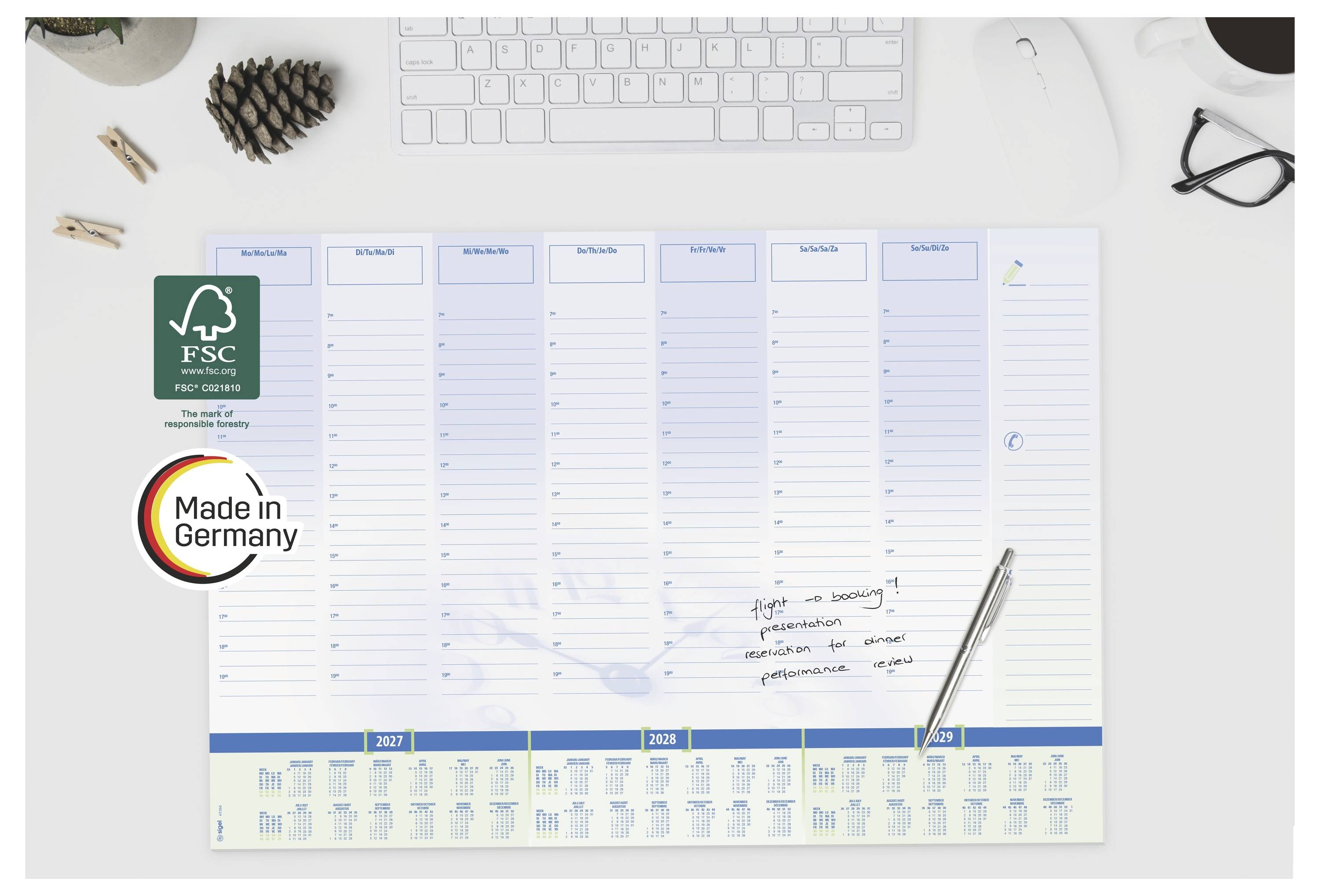 Sigel H7350 H7350 Schreibunterlage 3-Jahreskalender (B x H) 59.5cm x 41cm