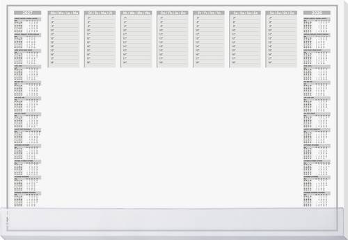 Sigel H7366 Schreibunterlage 2-Jahreskalender, Wochenplan 2027, 2028 transparente Schutzleiste