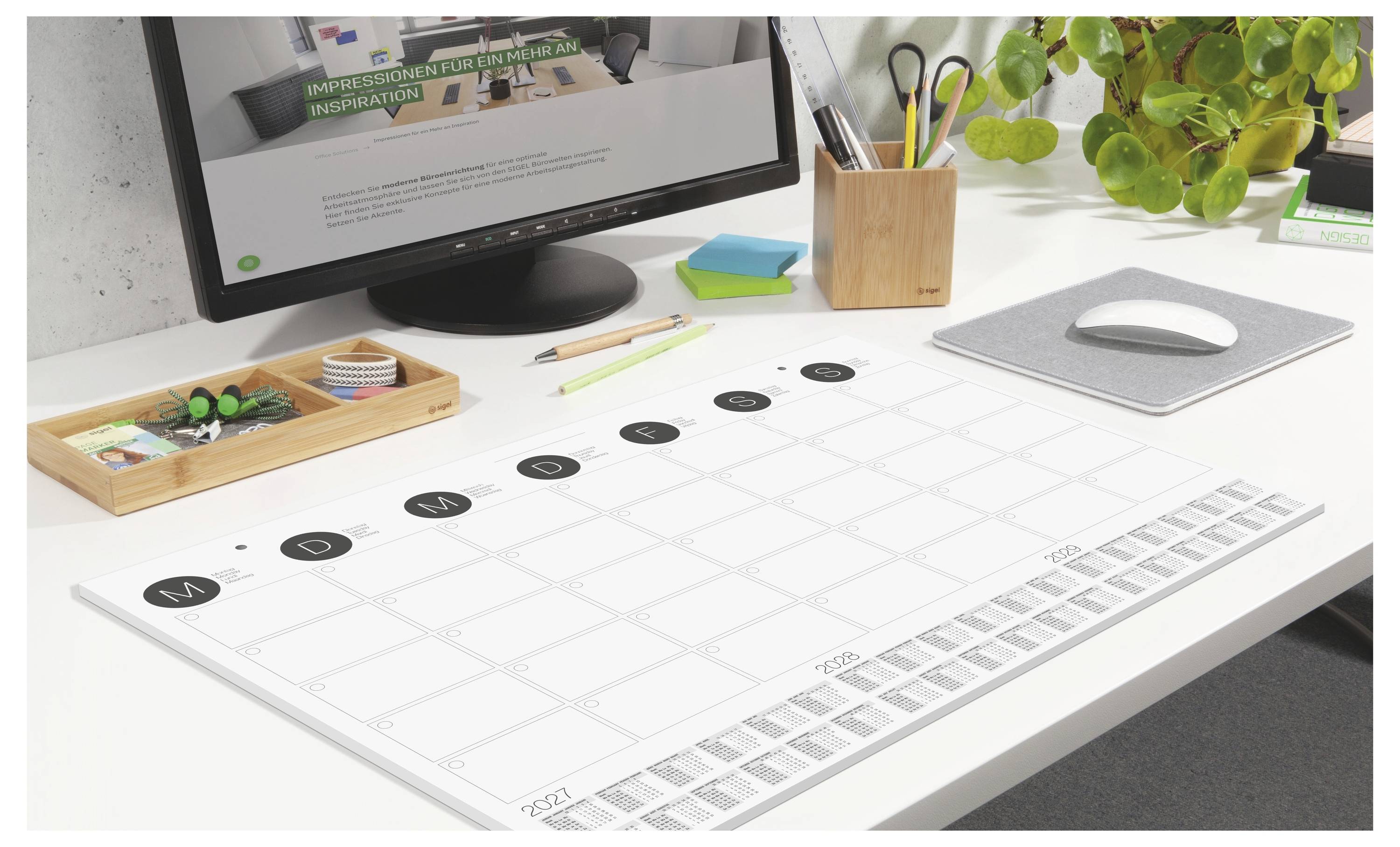 Sigel H7550 H7550 Schreibunterlage 3-Jahreskalender (B x H) 59.5cm x 41cm