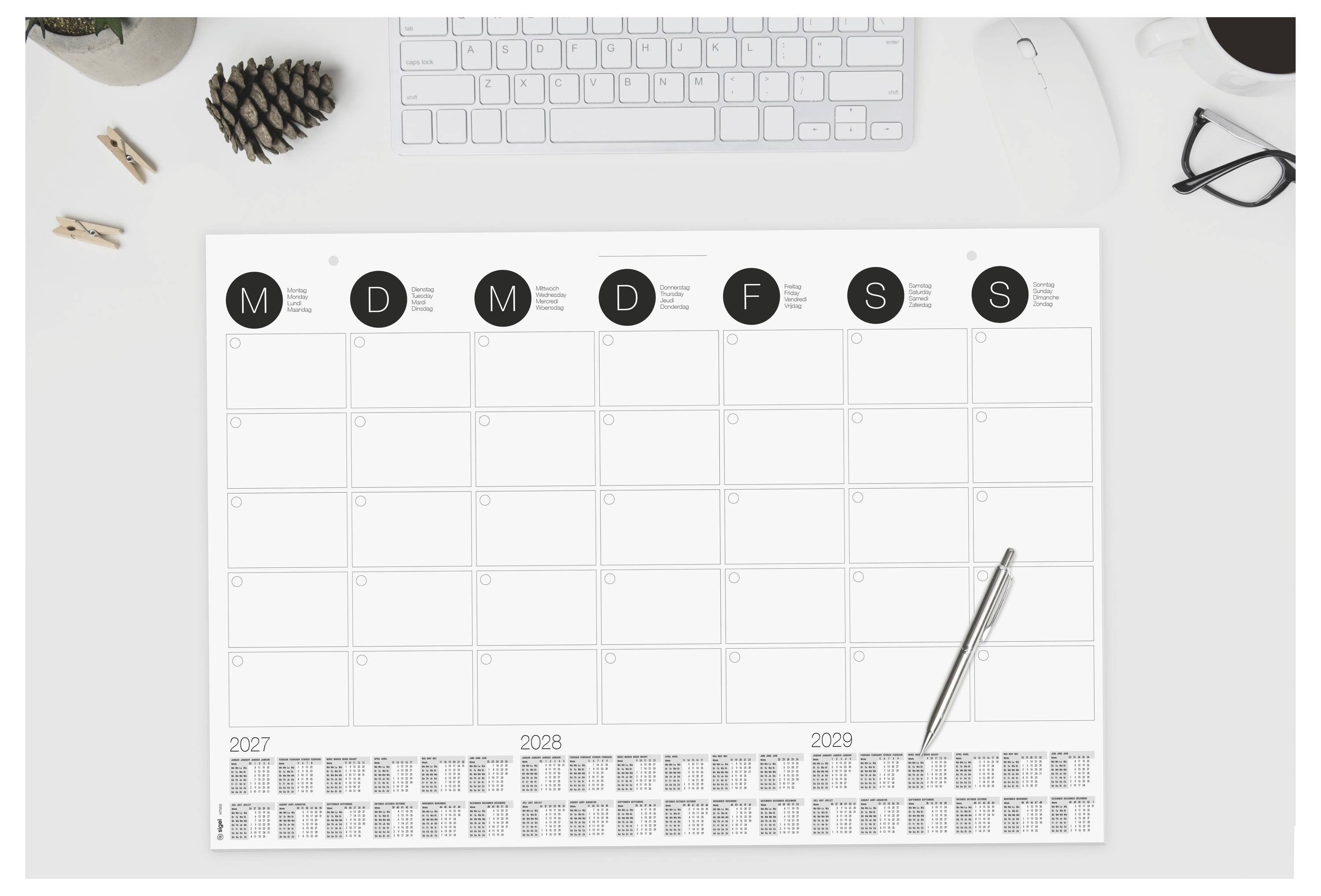Sigel H7550 H7550 Schreibunterlage 3-Jahreskalender (B x H) 59.5cm x 41cm
