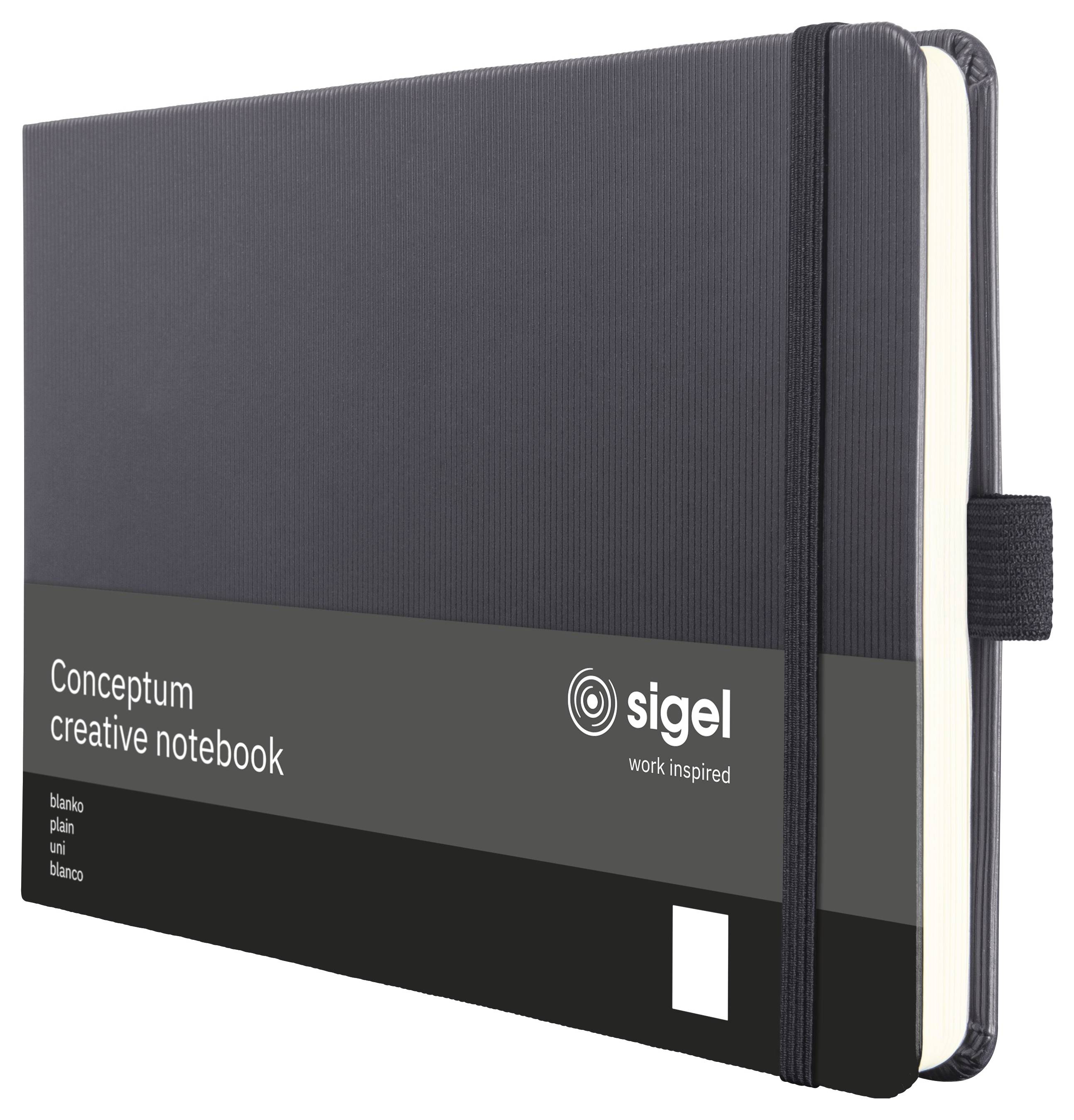 Sigel CO201 Notizbuch Conceptum Hardcover DIN A5 quer blanko Schwarz Anzahl der Blätter: 66