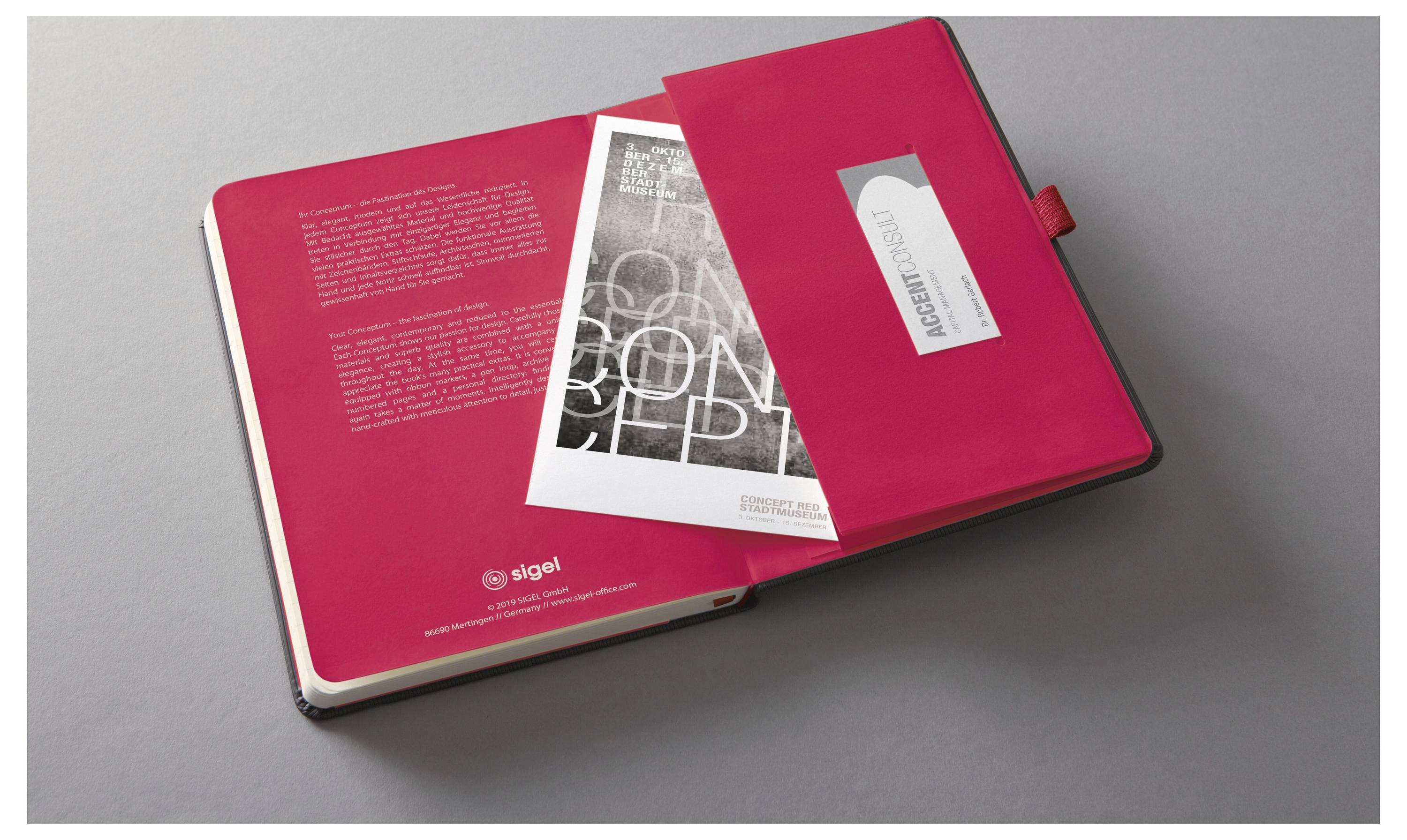 Sigel C2708 Wochenkalender Conceptum 2027 Hardcover DIN A5 Schwarz, Rot 1 St. Anzahl der Seiten: 192