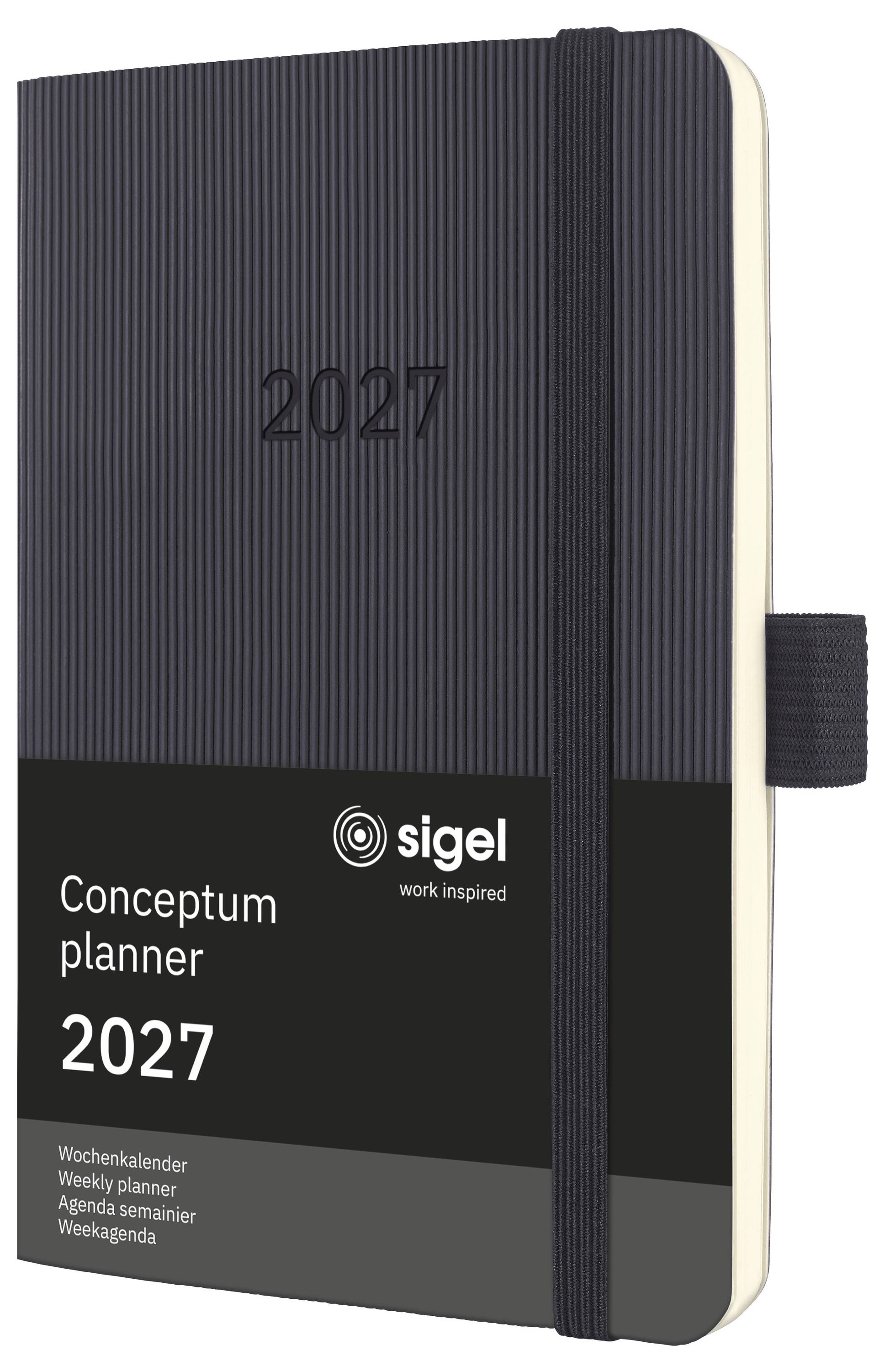 Sigel C2723 Wochenkalender Conceptum 2027 Softcover DIN A6 Schwarz 1 St. Anzahl der Seiten: 176