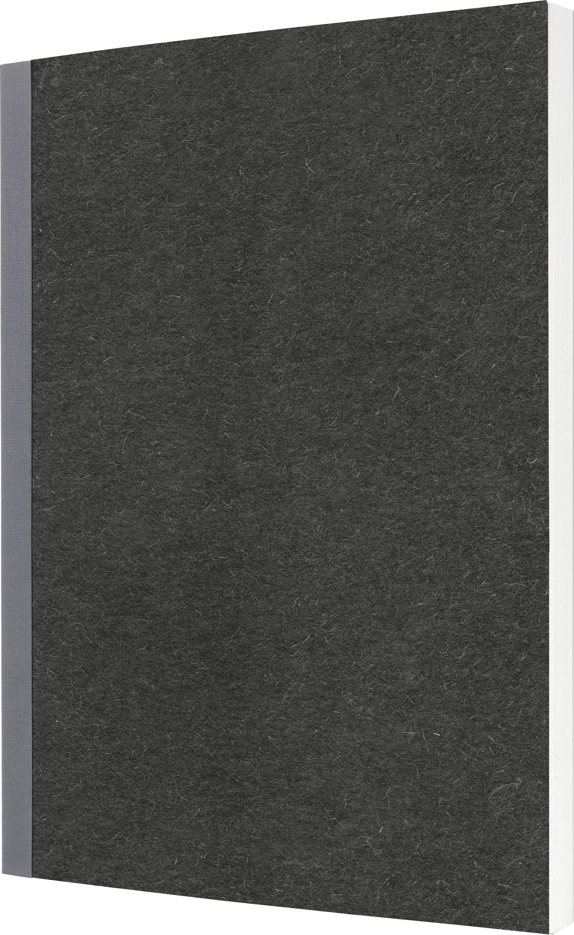 Einfaches dunkelgraues strukturiertes rechteckiges Panel oder Buchcover mit dünner heller Kante links und unten.