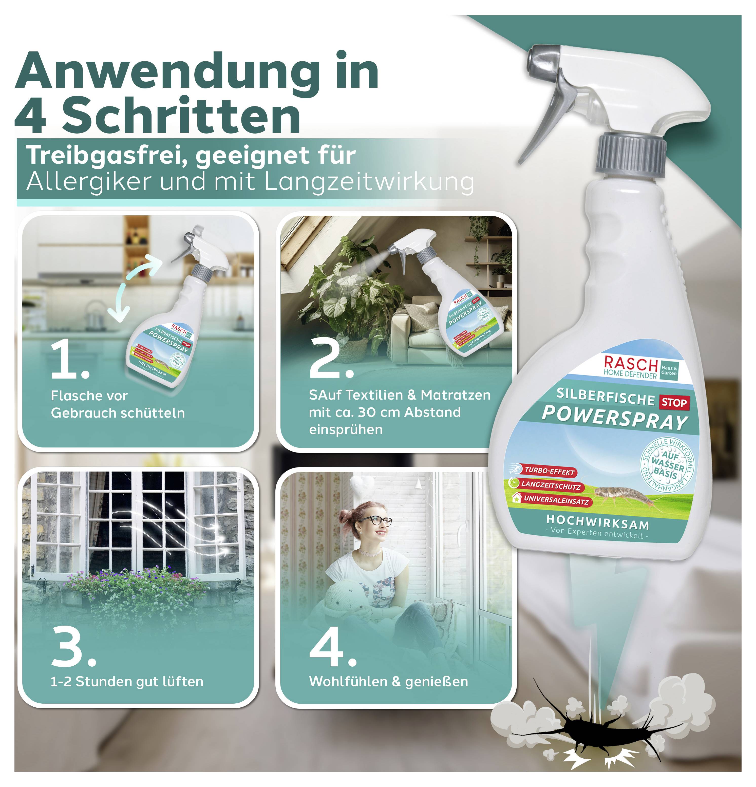 Silva Silberfische Insektenspr. 1109S Insektenschutz-Spray Abwehrstoff 1St.