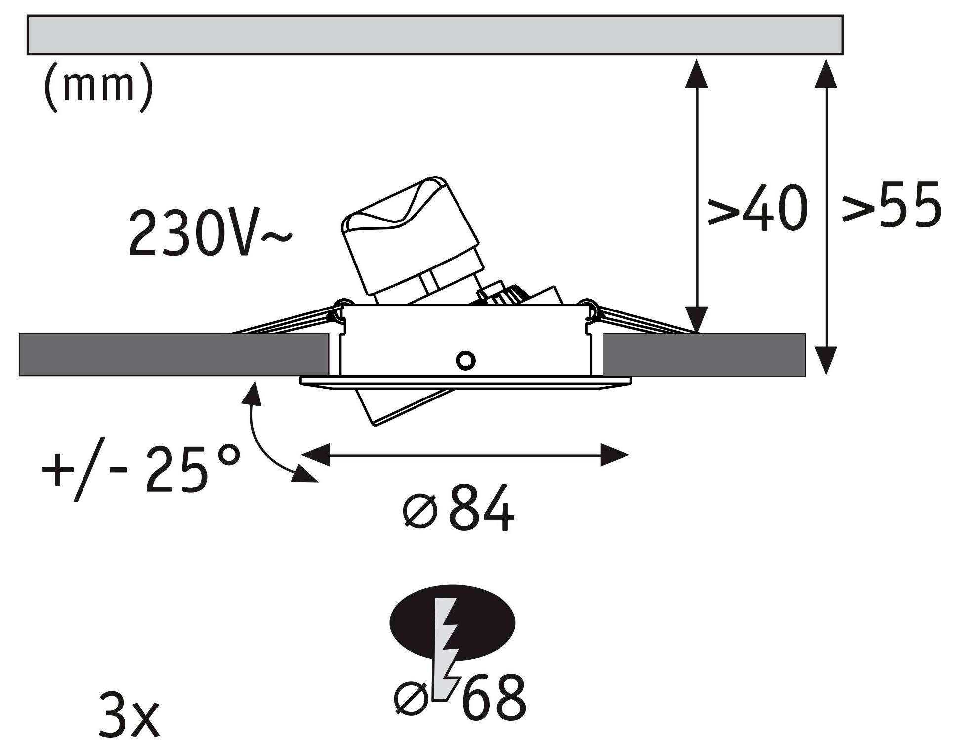 Paulmann 92326 LED-Einbauleuchte LED GU10 4.9W Weiß (matt)
