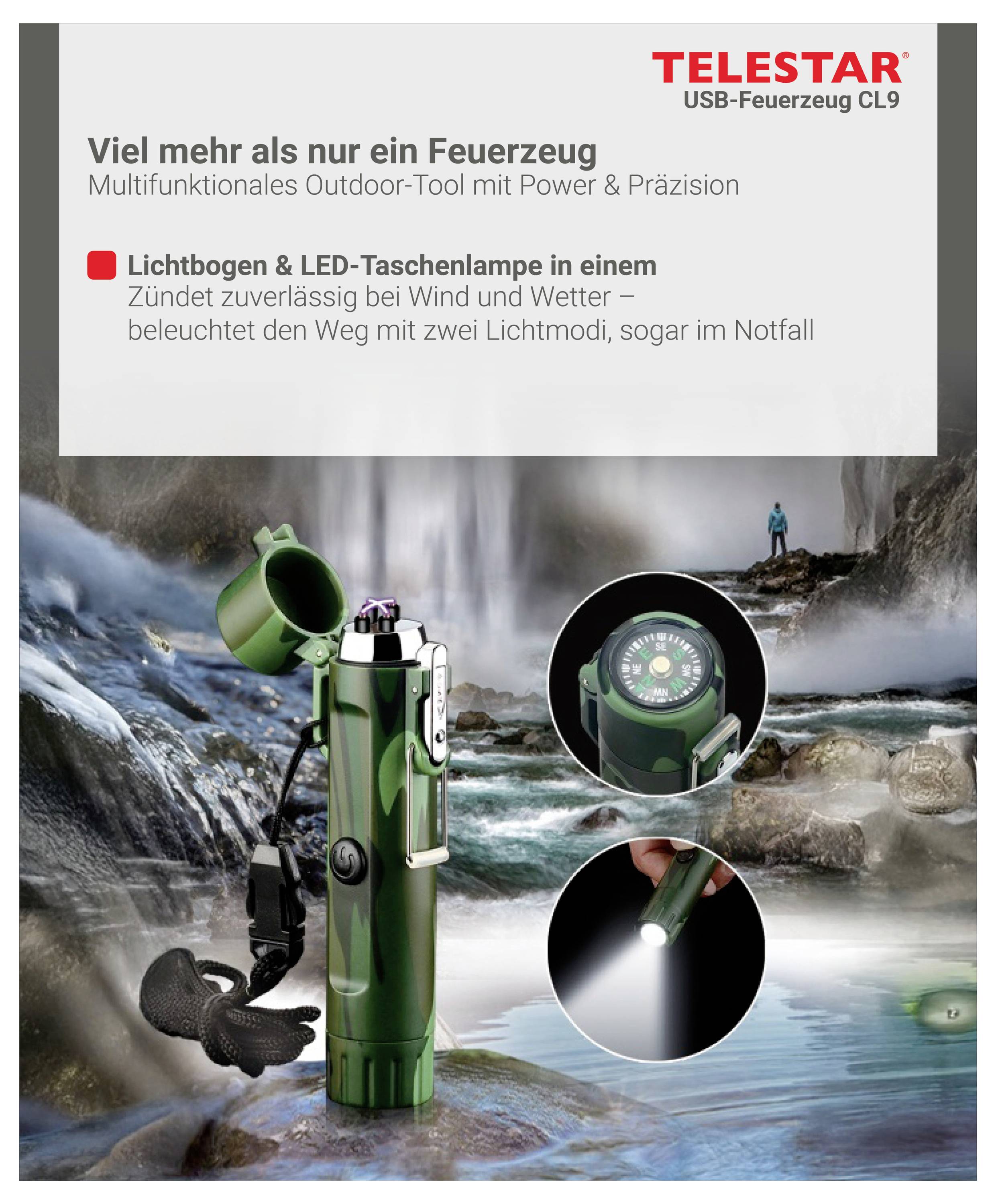 Telestar CL 9 5100002 Lichtbogen-Feuerzeug Akku