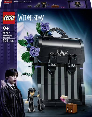 76787 LEGO® Wednesday Rucksack Fantasy-Spielset mit dem Eiskalten Händchen, einem Cello und Gothic-Zimmerdeko