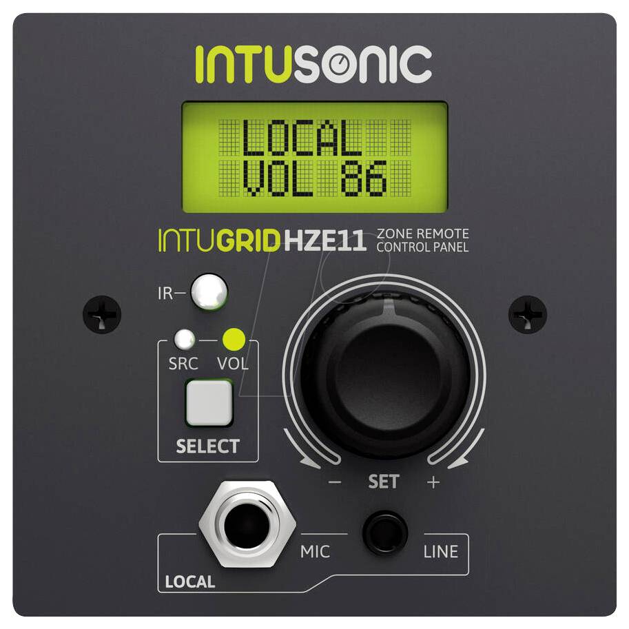 Intusonic Intugrid HZE11 Zonenfernanlagenpanel mit Display, das 