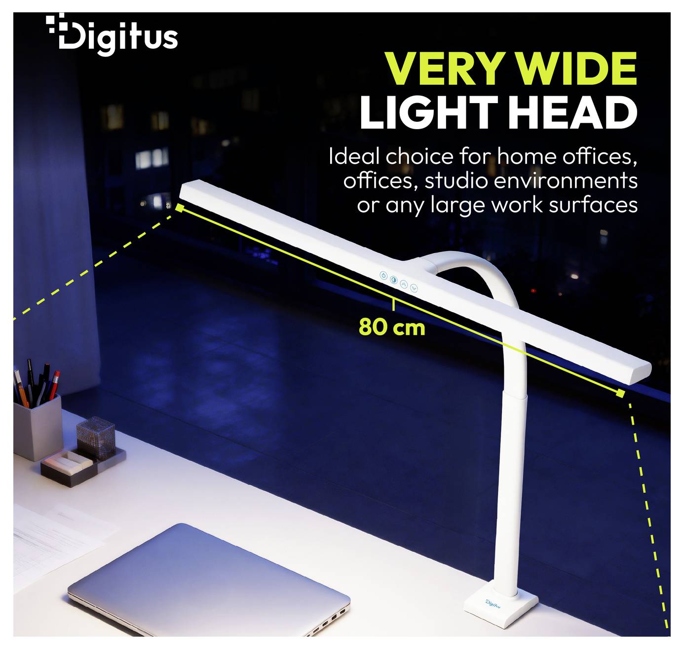 Digitus DA-90493 LED-Schreibtischleuchte, LED-Schreibtischleuchte mit Klemmfuß, LED-Tischlampe, Tischlampe LED, SMD LED 16W EEK