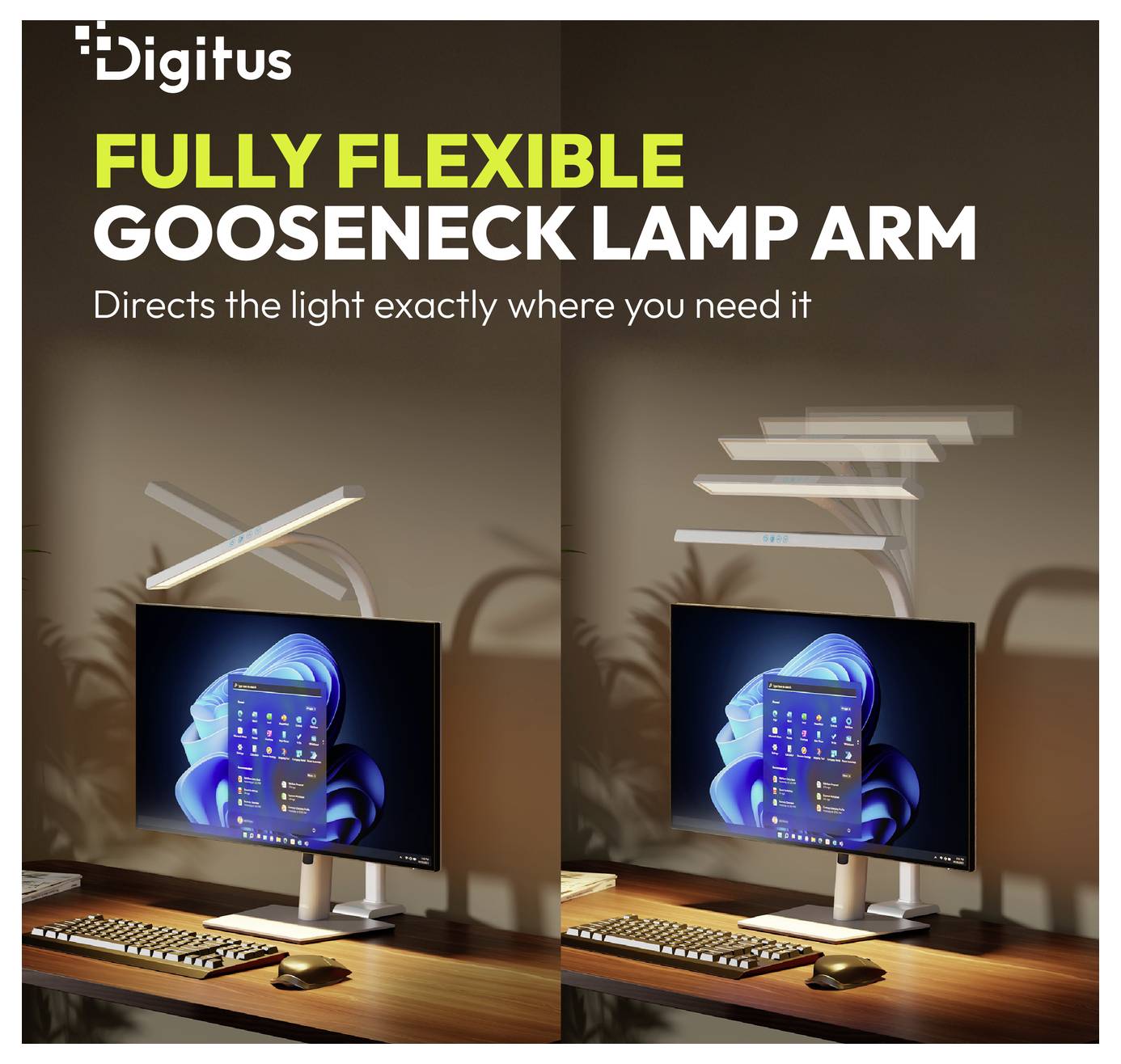 Werbung für eine „vollständig flexible Schwanenhalslampen-Armatur
