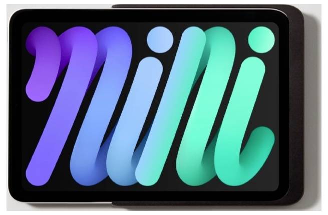 Ein Smartphone-Bildschirm, auf dem ein farbenfrohes abstraktes „mi