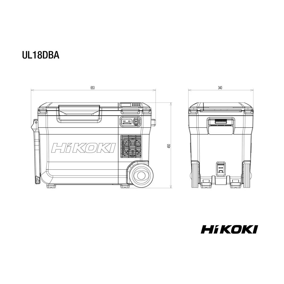 HiKOKI Akku-Kühlbox & Heizbox EEK: E (A - G) Kompressor 12 V, 24V Grün, Weiß 25l -18°C