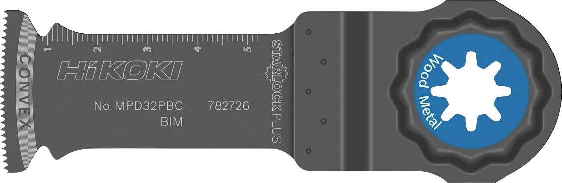 Hikoki Konvexes Sägeblatt mit Starlock Plus-Befestigung und Aufschrift „Holz & Metall