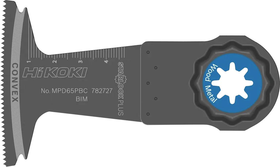 Tragbarer HIKOKI CONVEX STARLOCK PLUS Sägeblattadapter mit blauem 