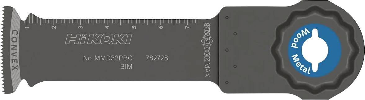 HIKOKI KONVEX Metall-Schneidessägeblatt mit Seitenzähnen und einem blauen „BOOM Metal