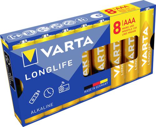 Varta Longlife AAA Pack 8 Micro (AAA)-Batterie Alkali-Mangan 1200 mAh 1.5 V 8 St.