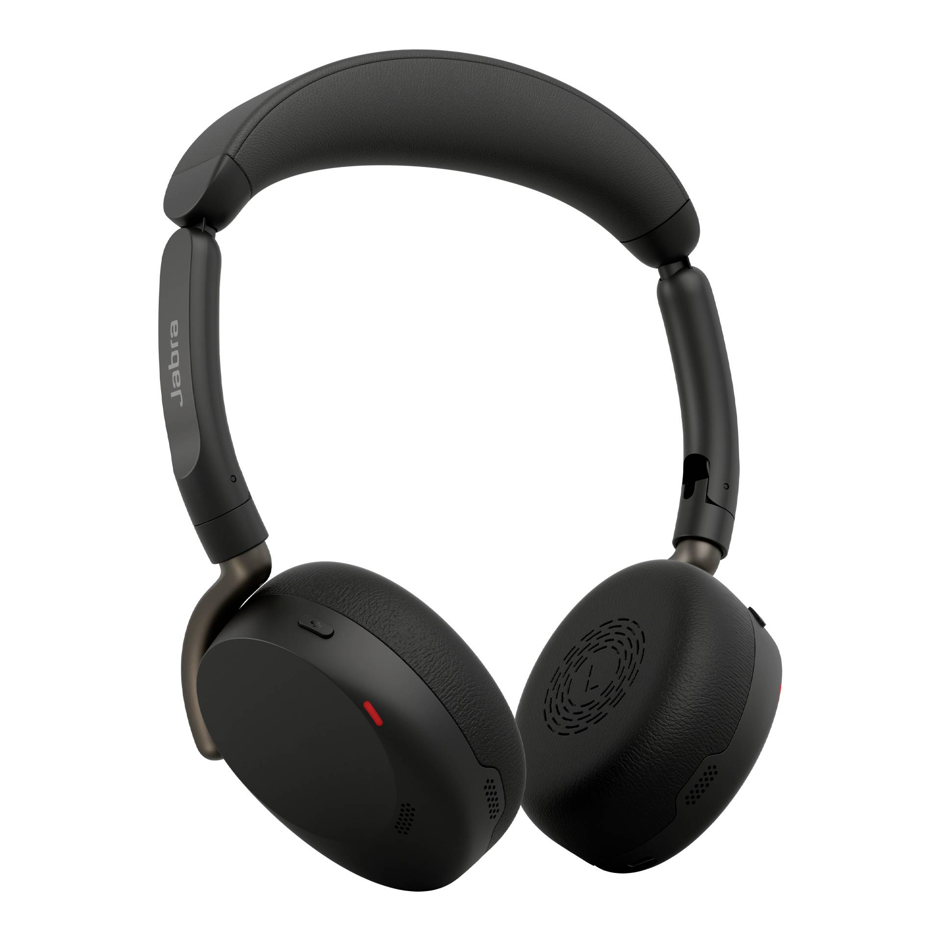 Schwarze kabellose Over-Ear-Kopfhörer mit gepolstertem Kopfbügel und integriertem Mikrofon.