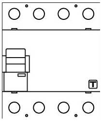 Draufsicht-Diagramm einer rechteckigen Platine mit vier großen Ecklöchern, einer zentralen kastenartigen Komponente auf der linken Seite und einem kleinen „T