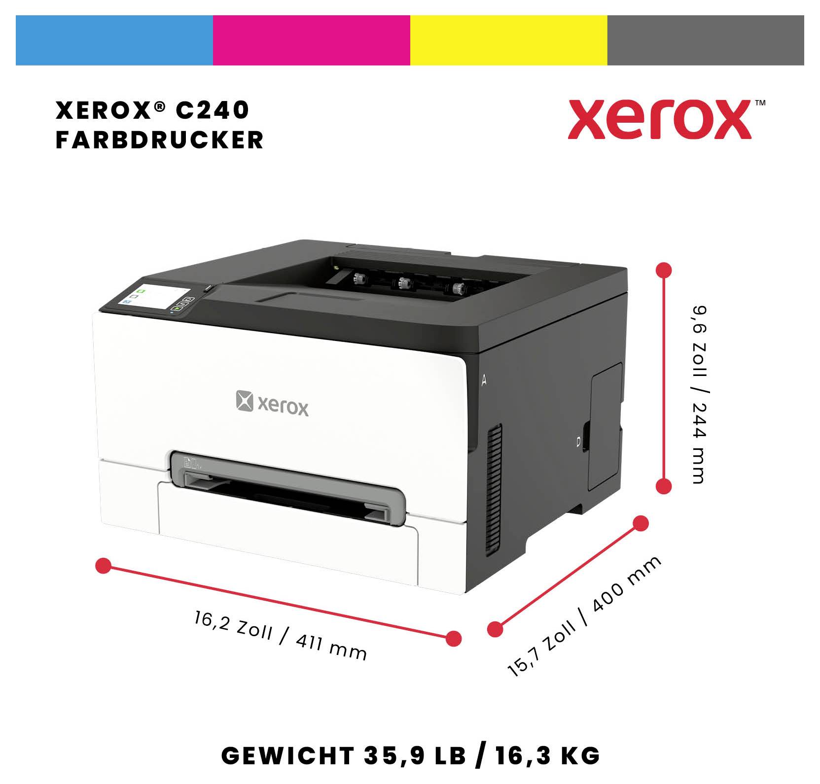 Xerox C240V/EU - Drucker - Farbe - Duple Drucker Laser A4 26 S./min 25 S./min 2400 x 600 dpi