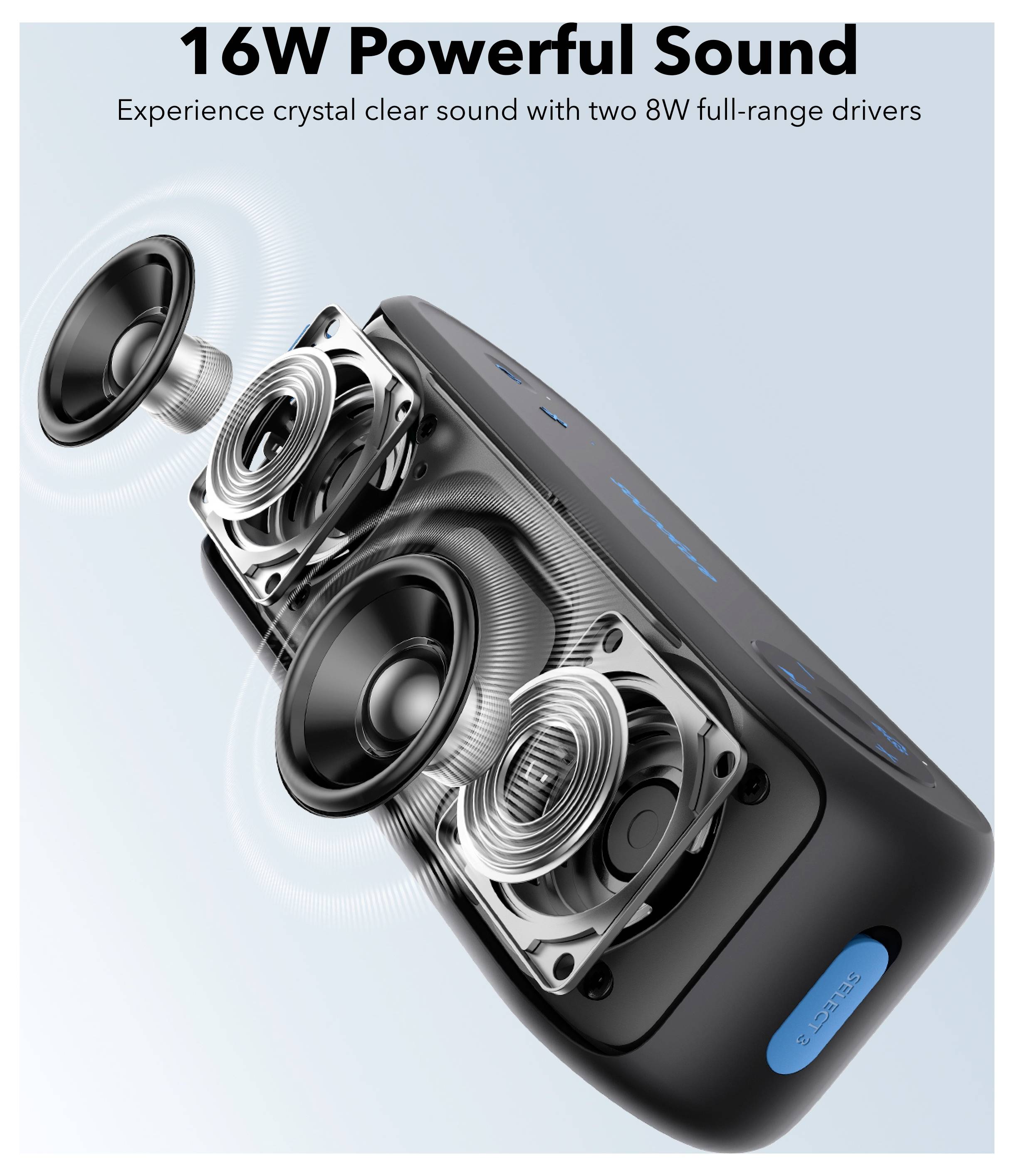 Anker Soundcore Select 3 Bluetooth® Lautsprecher USB, tragbar, staubfest, spritzwassergeschützt