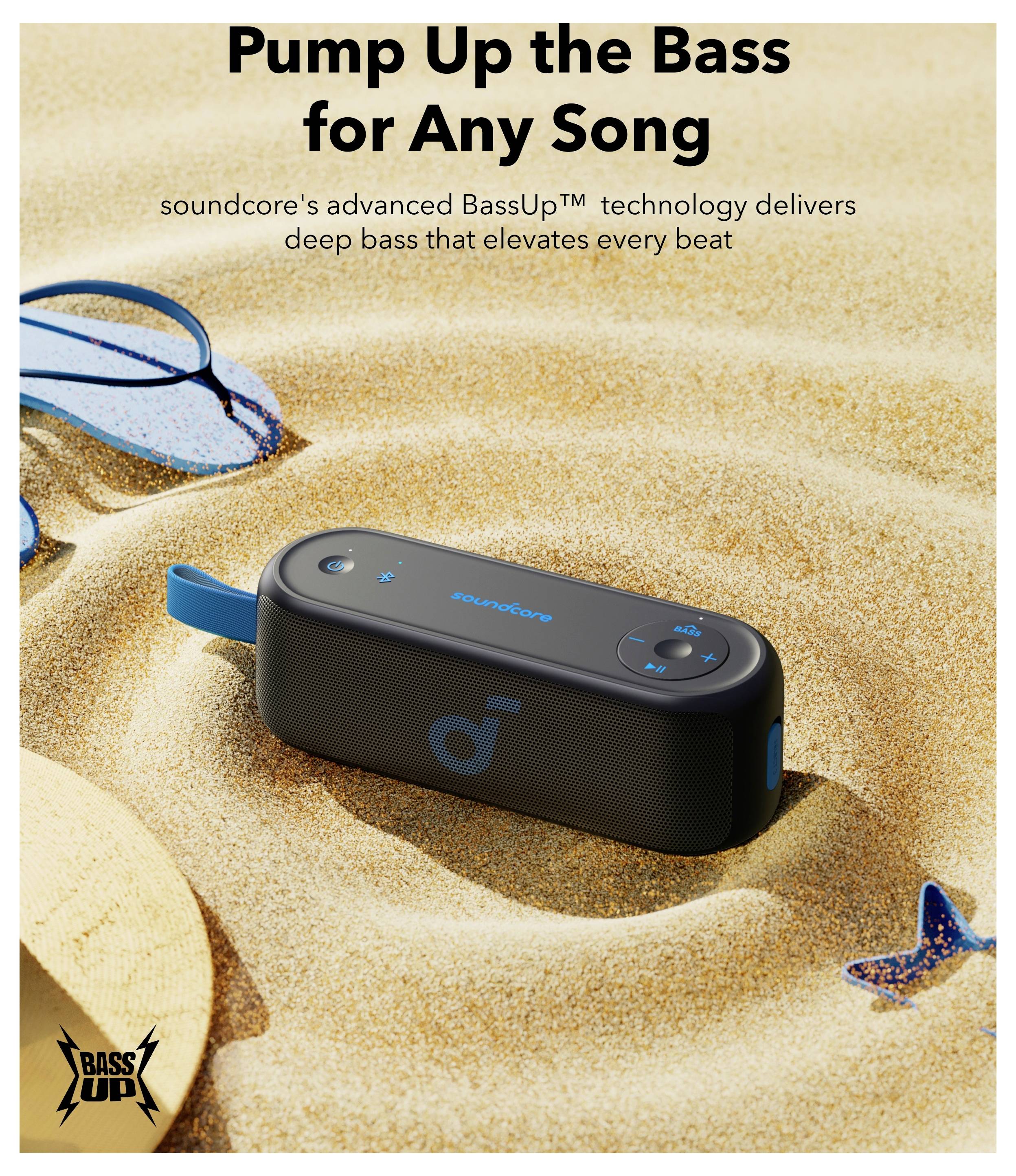 Anker Soundcore Select 3 Bluetooth® Lautsprecher USB, tragbar, staubfest, spritzwassergeschützt