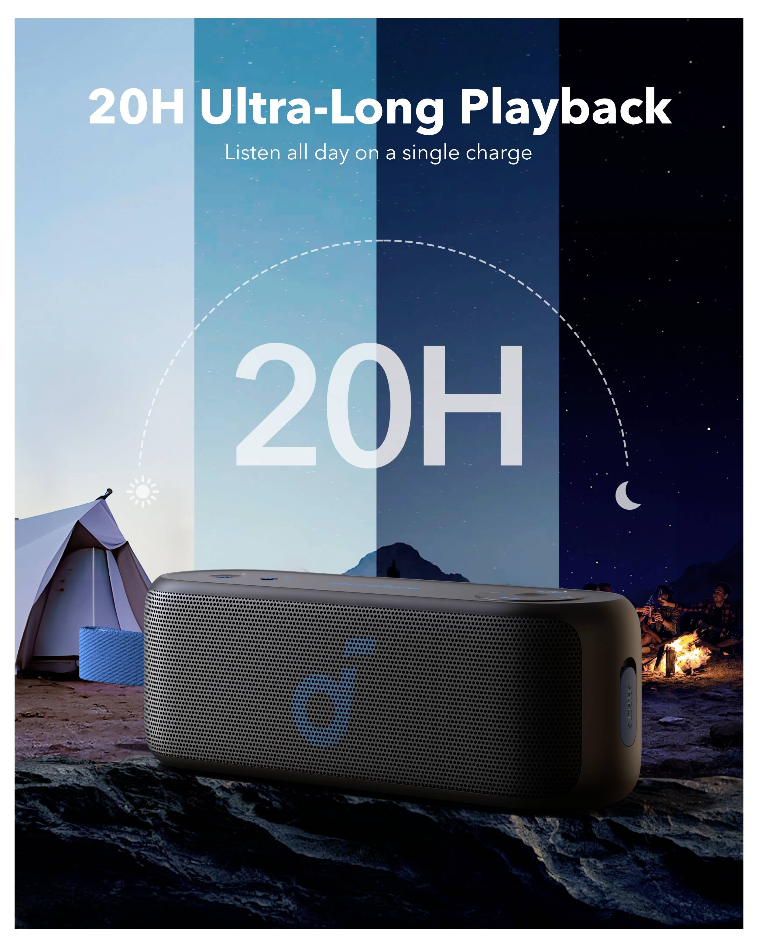 Anker Soundcore Select 3 Bluetooth® Lautsprecher USB, tragbar, staubfest, spritzwassergeschützt