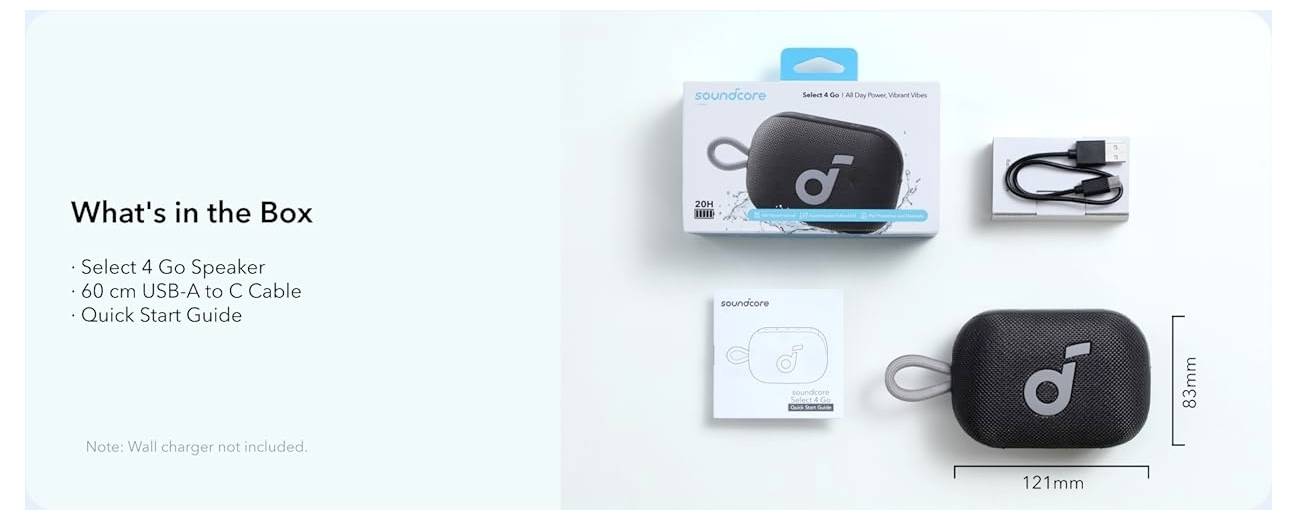 Anker Soundcore Select 4 Go Bluetooth® Lautsprecher USB, tragbar, staubfest, spritzwassergeschützt