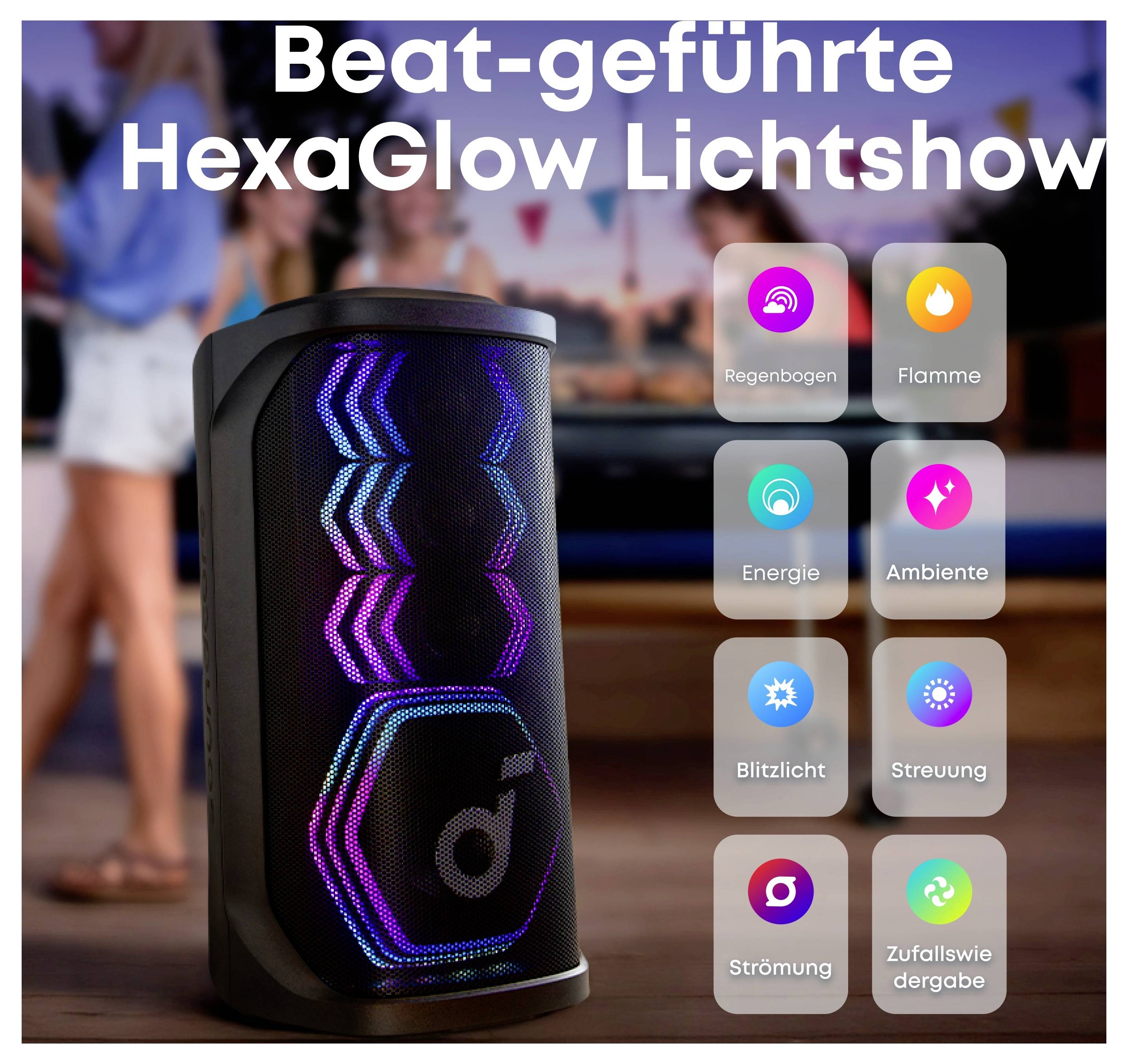 Anker Soundcore Rave 3S Bluetooth® Lautsprecher USB, tragbar, staubfest, spritzwassergeschützt