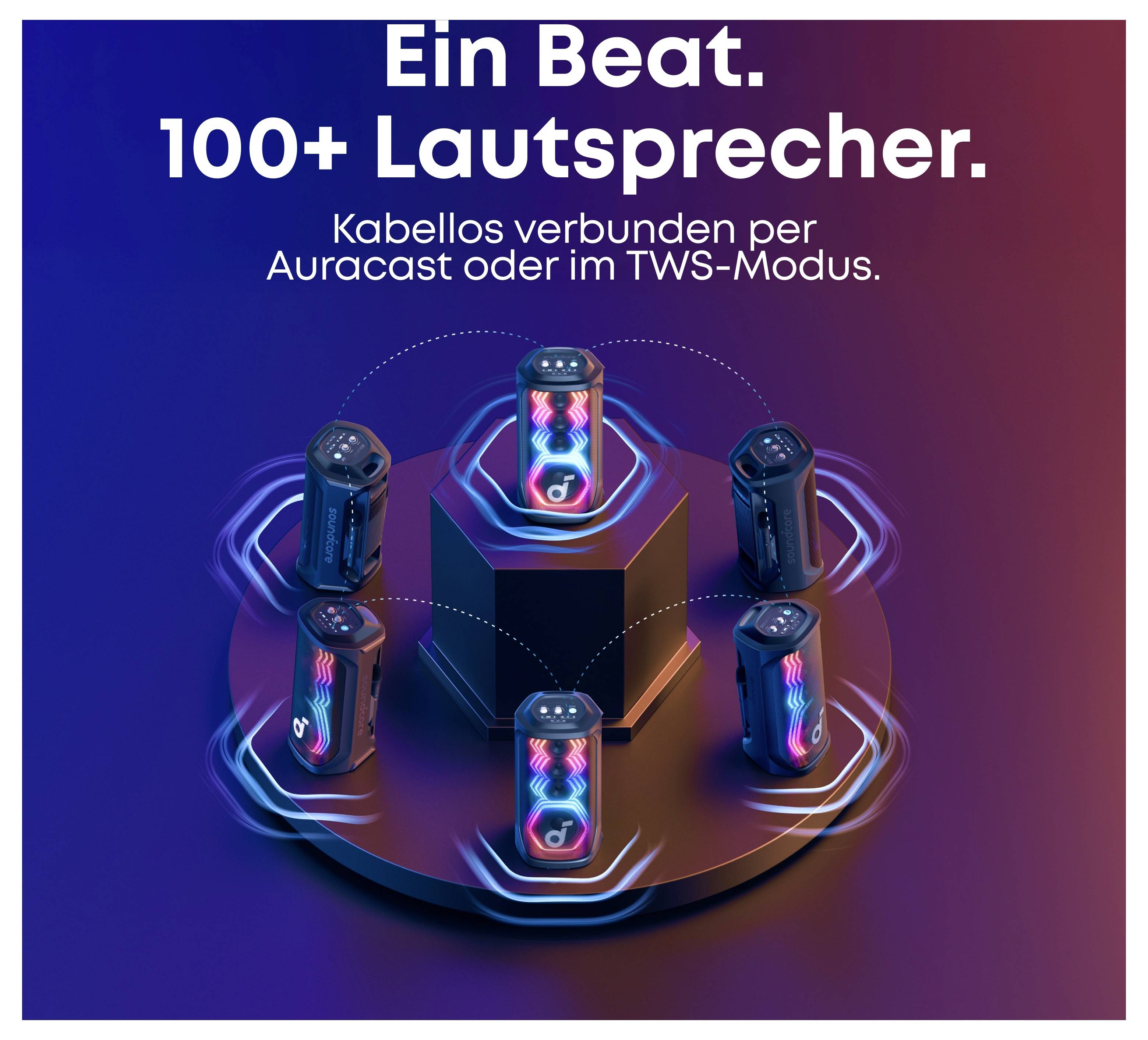 Anker Soundcore Rave 3S Bluetooth® Lautsprecher USB, tragbar, staubfest, spritzwassergeschützt