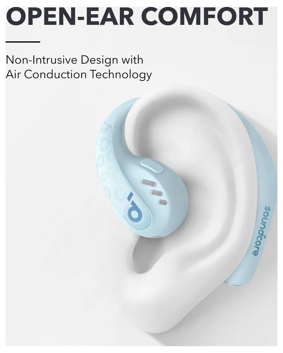 Anker Soundcore AeroFit Pro On Ear Kopfhörer Bluetooth® Stereo Blau Ladecase