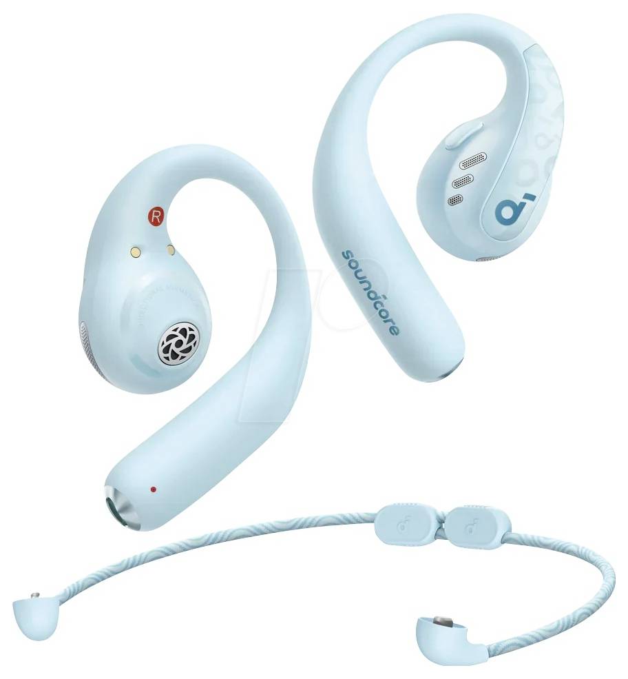 Anker Soundcore AeroFit Pro On Ear Kopfhörer Bluetooth® Stereo Blau Ladecase