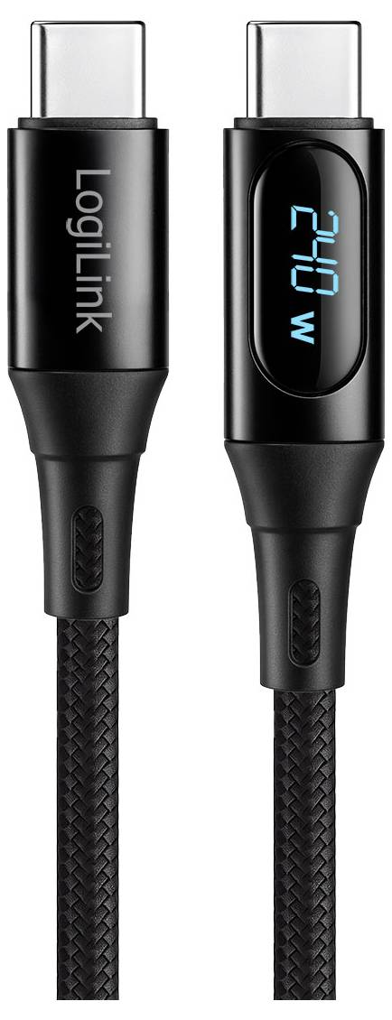 LogiLink USB-C® Kabel USB 2.0 USB-C® Stecker 1m Schwarz beidseitig verwendbarer Stecker CU0446