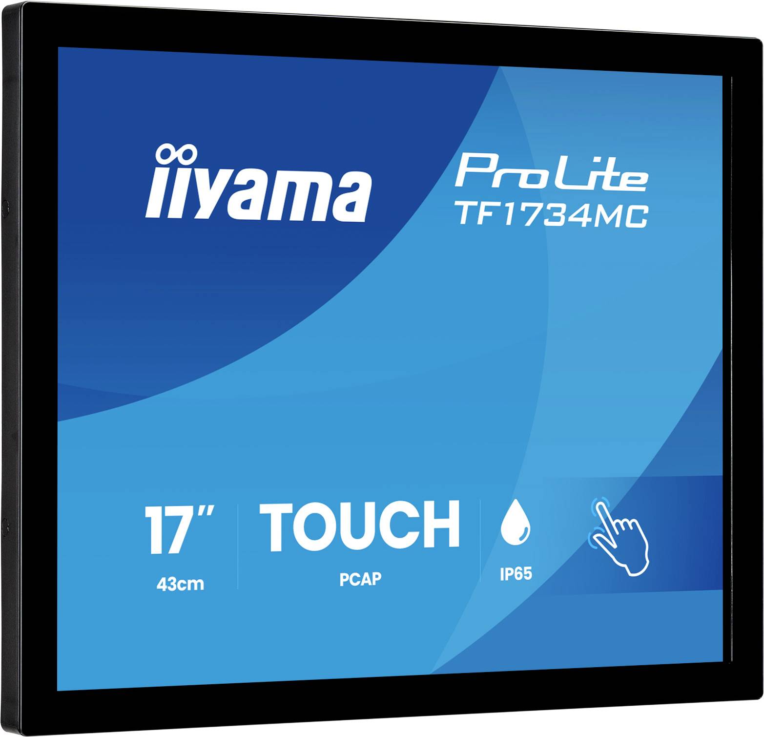 Produktabbildung eines iiyama ProLite TF1734MC 17-Zoll-Touchmonitors, beschriftet mit „TOUCH