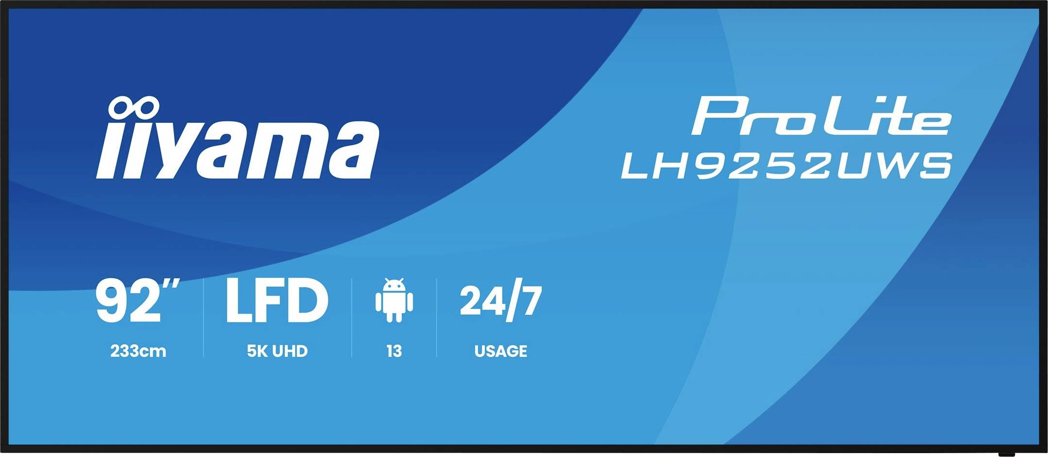 iiyama ProLite LH9252UWS Digital-Signage-Display, 92-Zoll-LFD, 5K UHD, Android 13, 24/7-Betrieb