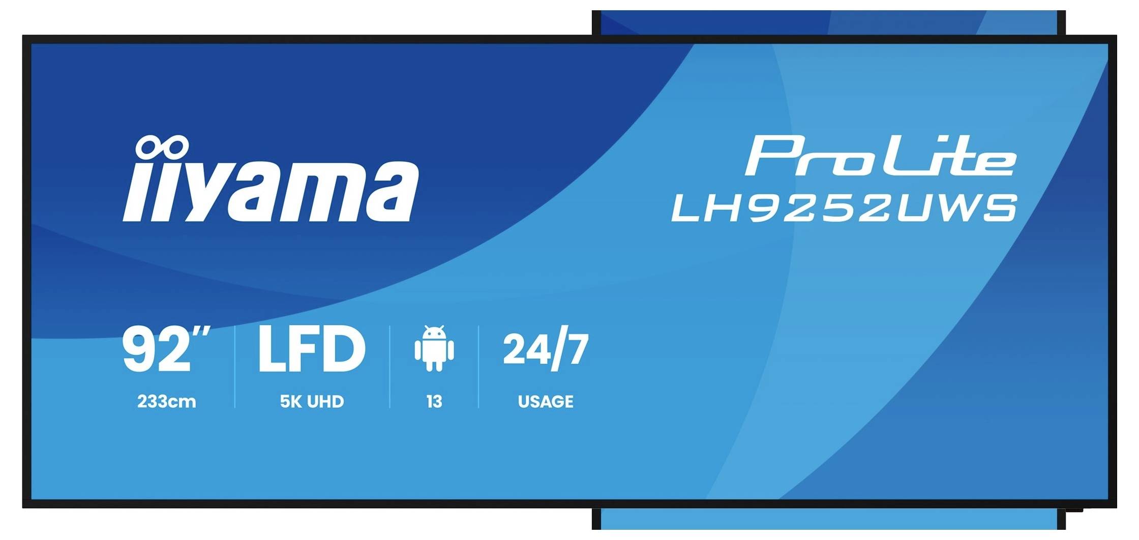 iiyama ProLite LH9252UWS 92-Zoll-LCD-Display, 5K UHD, Android 13, 24/7-Nutzungsunterstützung.