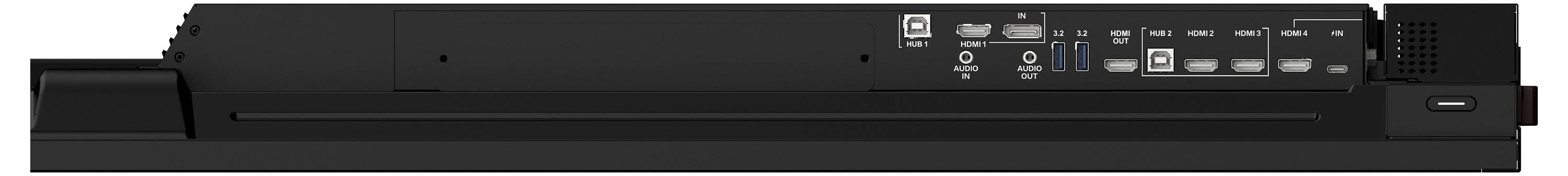 Schwarzes elektronisches Gerät mit Frontplatte, Stromschalter, Statusleuchten, USB-Anschluss und Kartensteckplätzen, wahrscheinlich ein Medien- oder Netzwerkgerät.