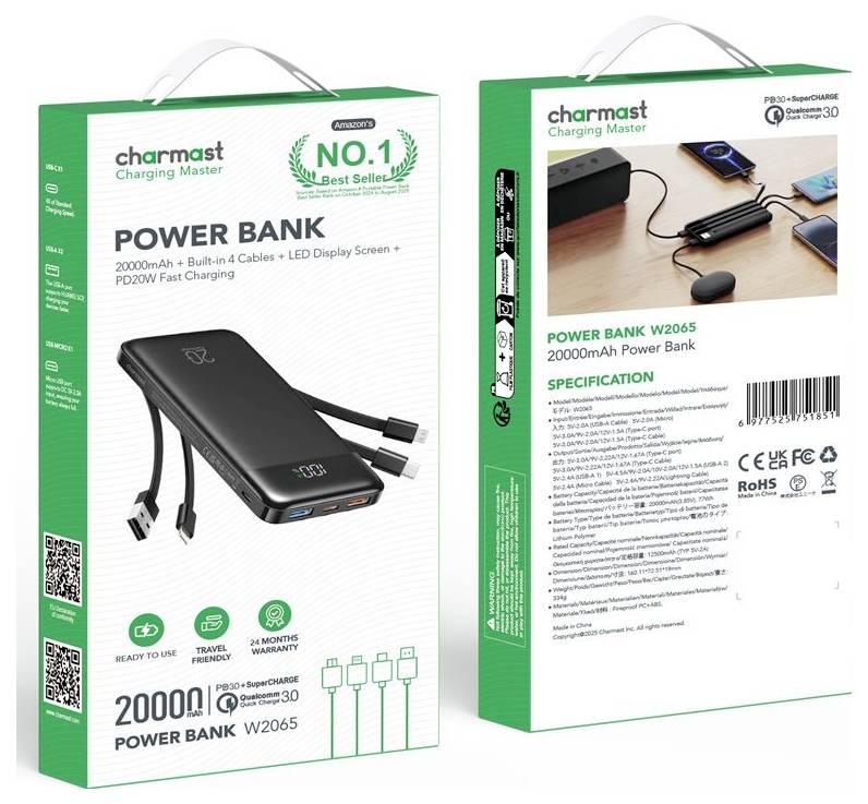 Verpackung für eine Charmast „Power Bank