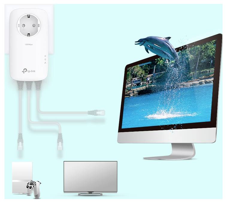 TP-LINK TL-PA8033P KIT V4 Powerline Starter Kit TL-PA8033P KIT 1300MBit/s