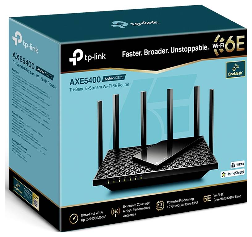 TP-LINK ARCHER AXE75 WLAN Router 2.4GHz, 5GHz, 6GHz