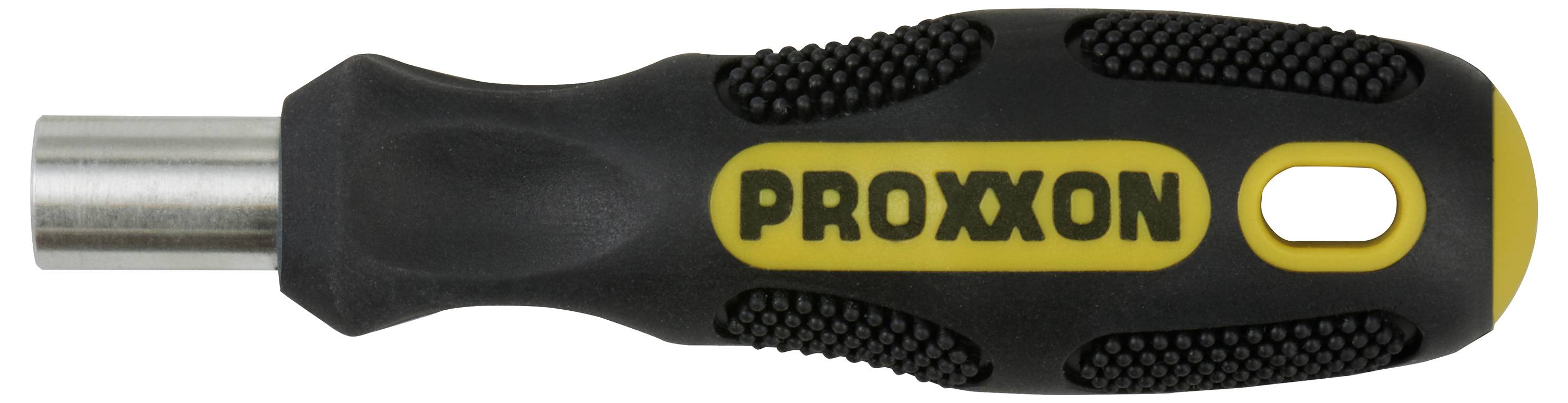 Proxxon Schraubendreher mit schwarzem und gelbem Griff und silbernem Metallschaft.