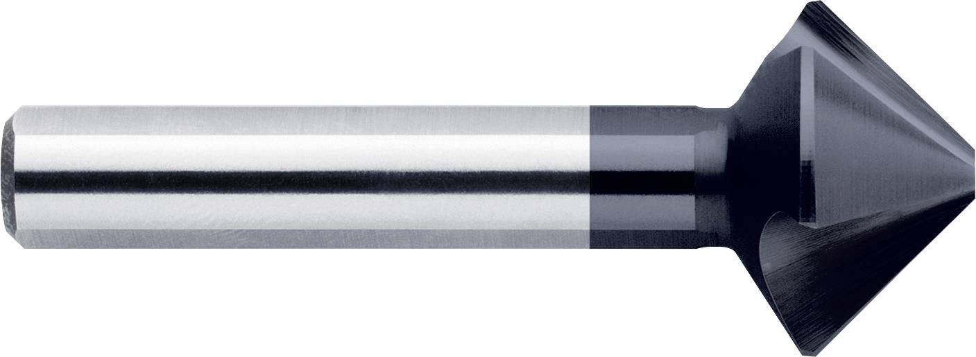 Metallsenker-Bohrbit mit silbernem zylindrischem Schaft und dunklem konischem Schneidkopf, gezeigt auf weißem Hintergrund.