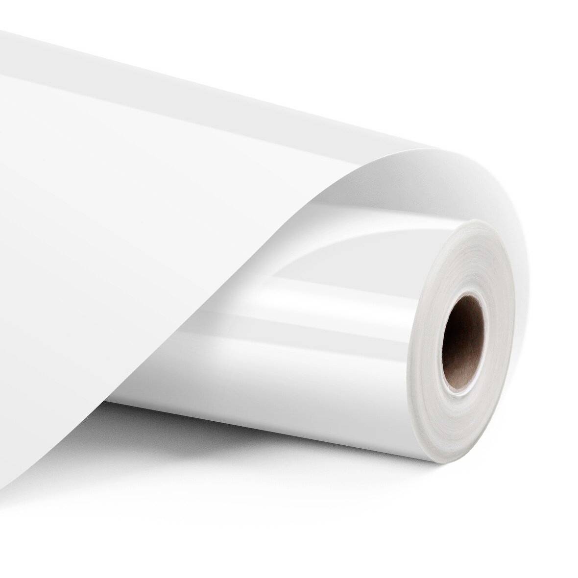 Weiße Papierrolle mit einem teilweise abgerolltem Blatt auf weißem Hintergrund, dargestellt als produktstyleImage.